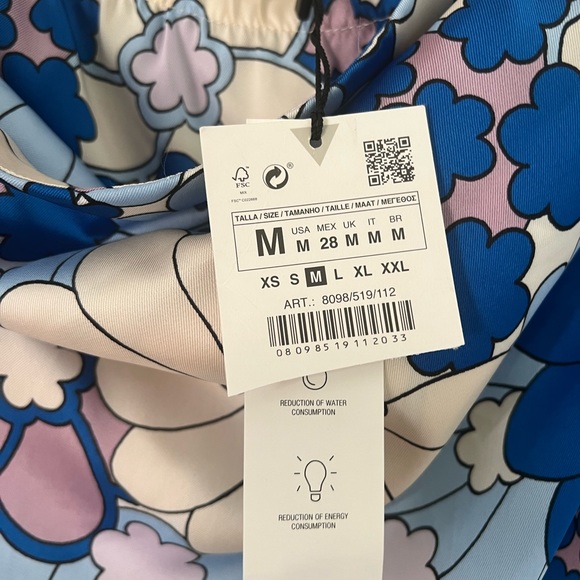 Zara woman’s new retro floral print satin tube midi dress - Picture 9 of 12